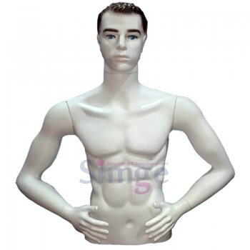 Пластиковые манекены для показа бюста с мужской головой и половиной рукава