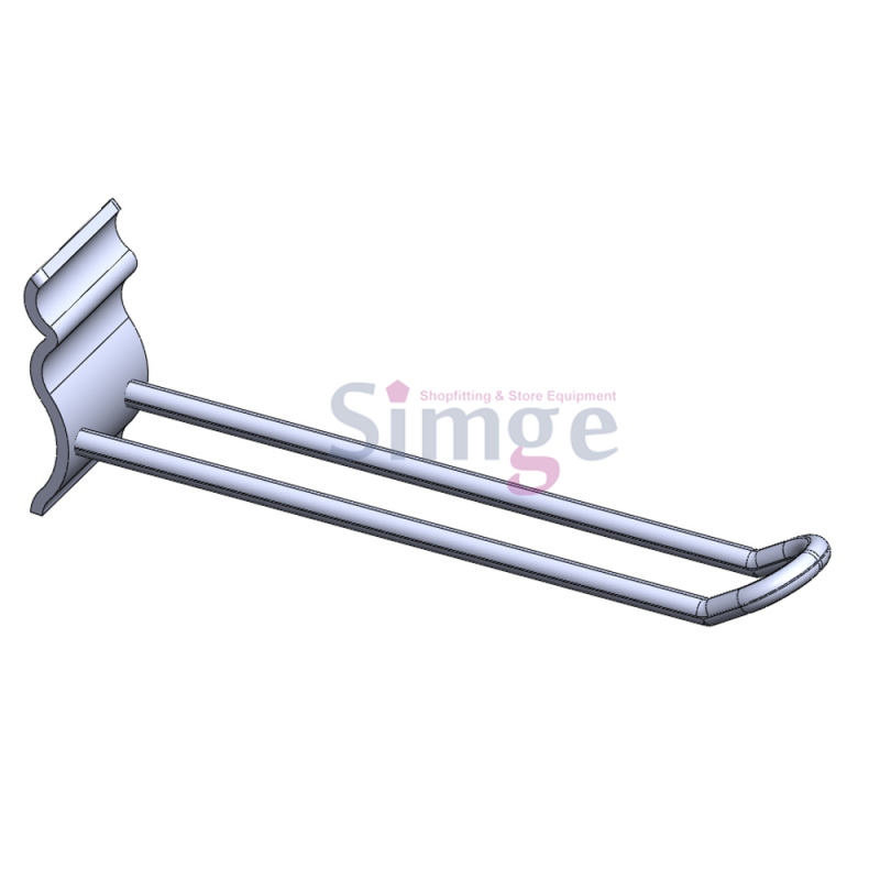 Wavy Aluminum Double Bar Boxed Product Hanger Hook