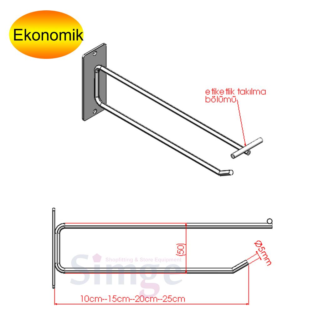 Hanger Hook with Label Carrier Screwed to the Wall