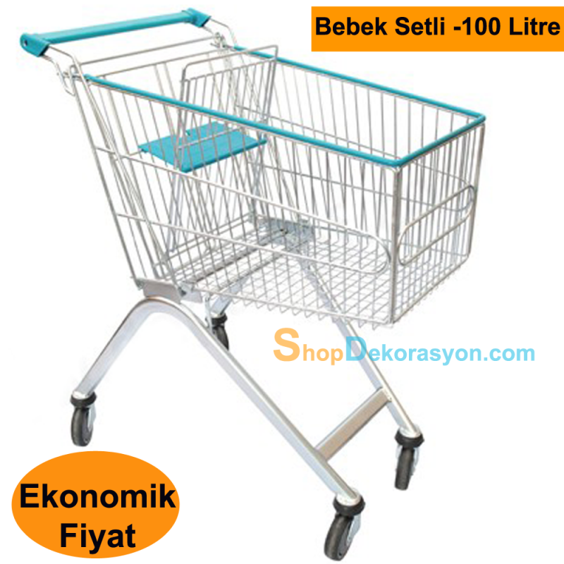 Market Arabası 100 Litre Bebek Setli