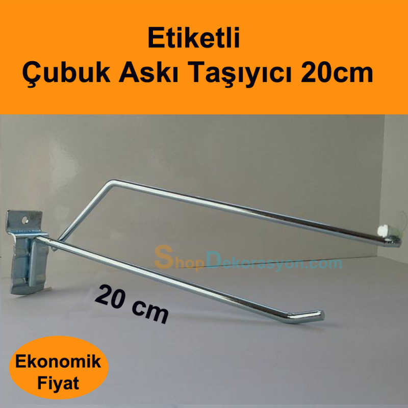 Etiketli Kanallı Pano Kancası 20cm