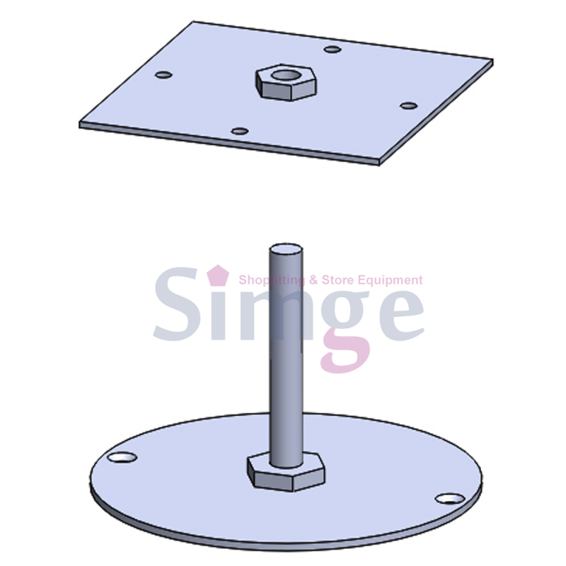 Jambe de connexion au sol à entretoise en bois