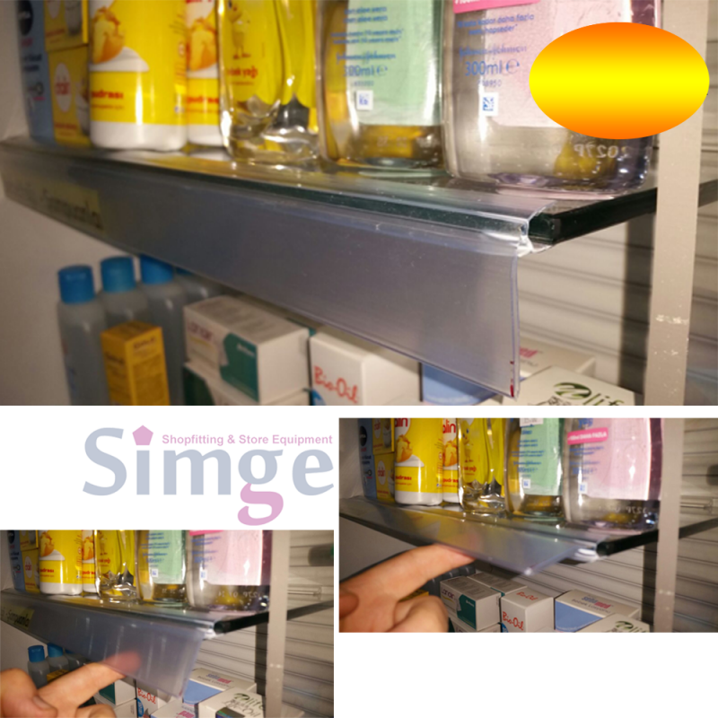 Porte-étiquette pour étagère en verre flexible