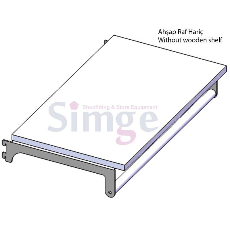 Support pour rail de suspension latéral, étagères en bois
