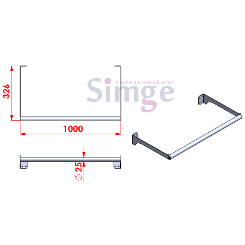 Porte-cintre vissé au mur