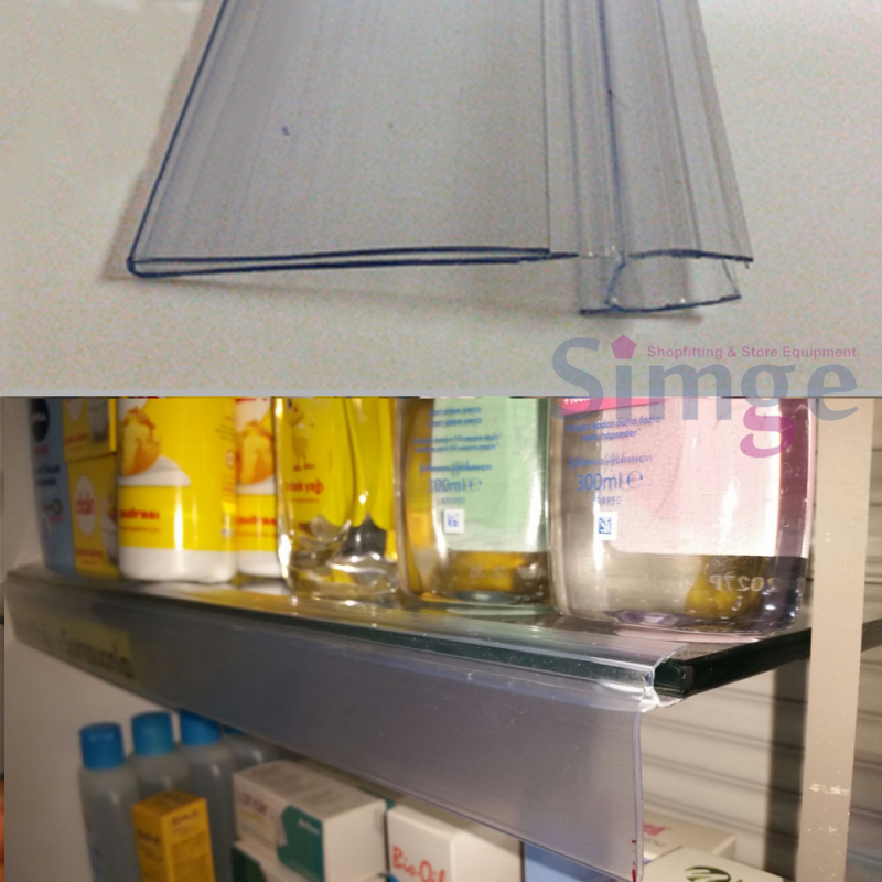 Porte-étiquette pour étagère en verre flexible