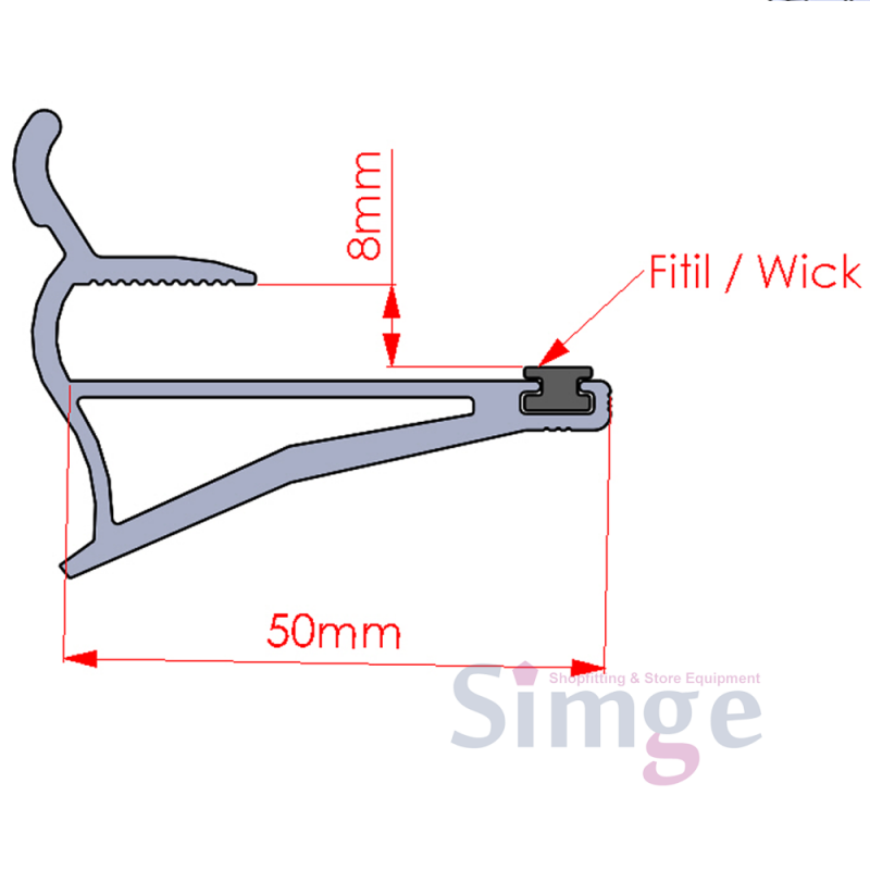 Profil d'étagère en aluminium de support en verre de panneau de surface ondulée