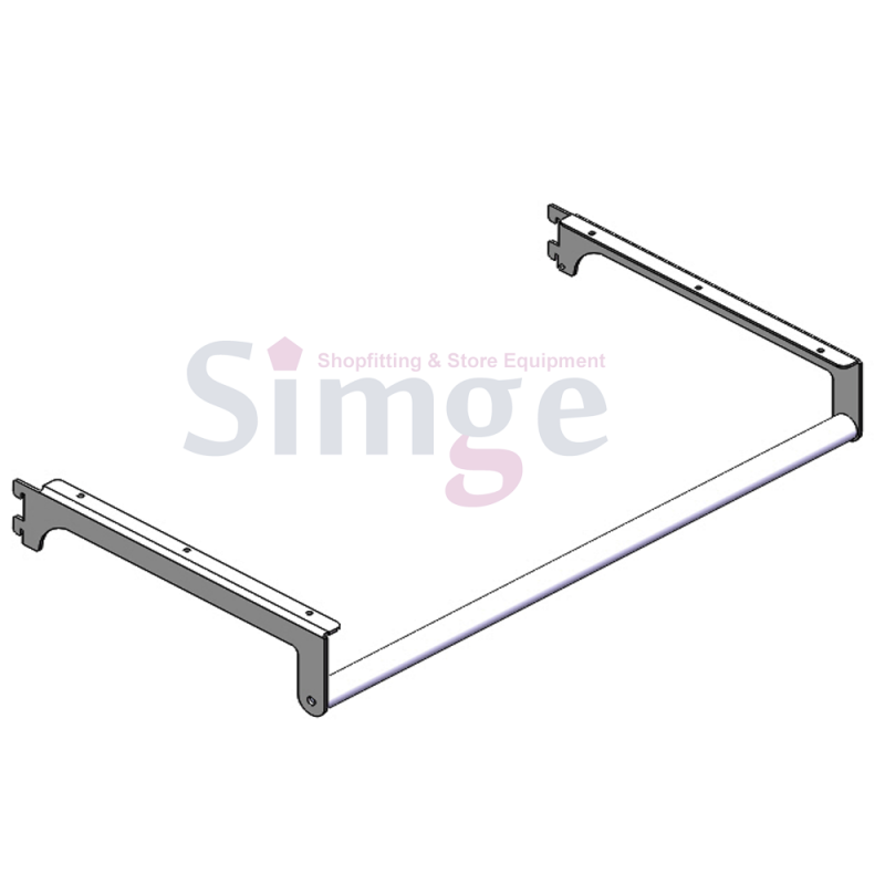 Support pour rail de suspension latéral, étagères en bois