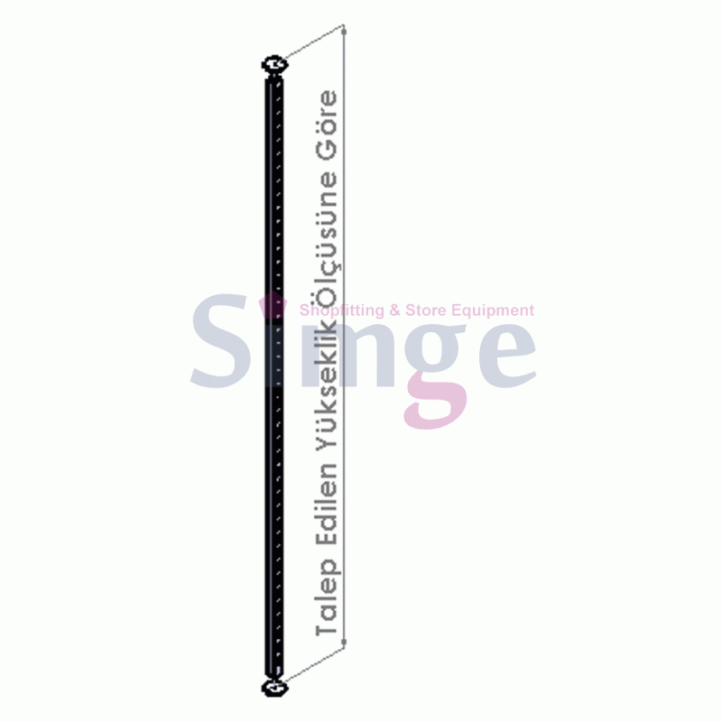 Ceiling Base Compression Double Side Slot Shop Pole