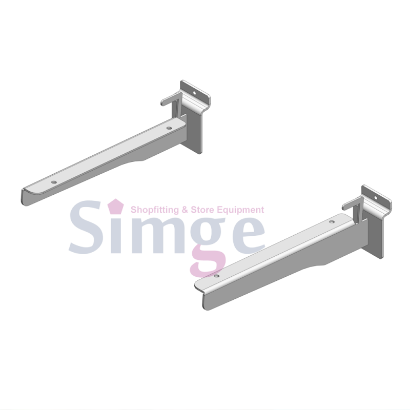 Bras d'étagère en verre pour panneau de canal court