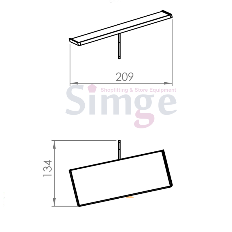 Présentoirs angulaires pour chaussures, pas de 25 mm