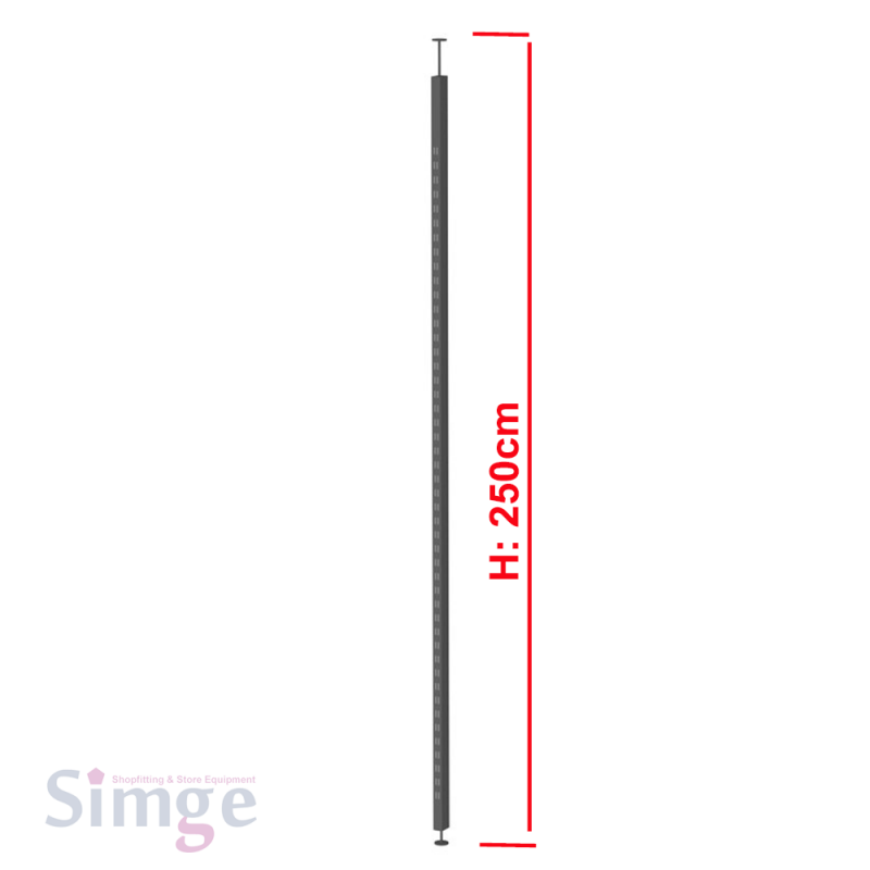 Poteau pour étagère de magasin, 250 cm