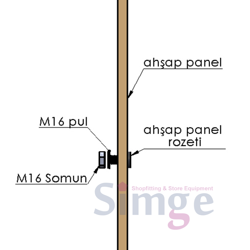 Panneau en bois pour porte-badge mono