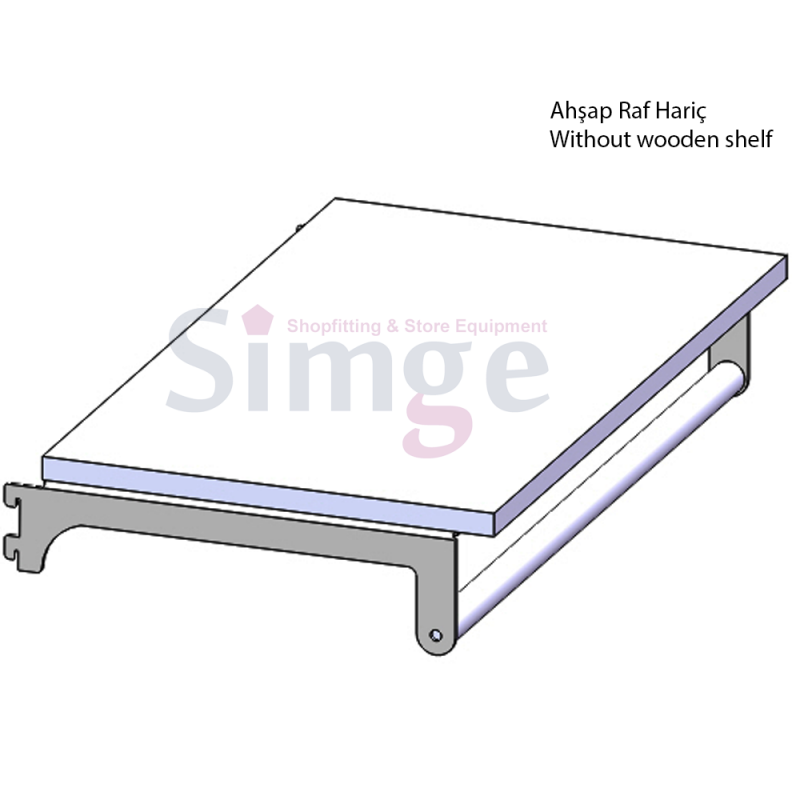 Support pour rail de suspension latéral, étagères en bois
