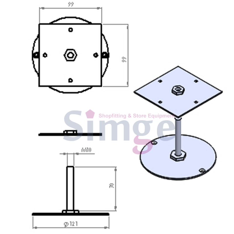 Jambe de connexion au sol à entretoise en bois