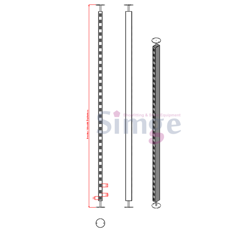 Surface avant de contrefiche en métal d'affichage de magasin de chaussures double avec la fente
