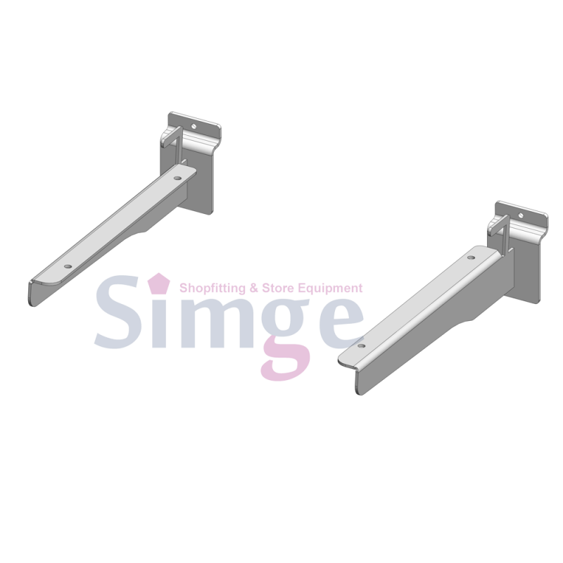 Bras d'étagère en verre pour panneau de canal court