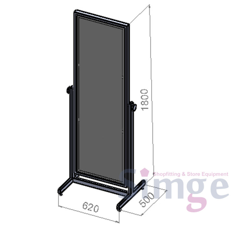 Miroir sur pied d'atelier