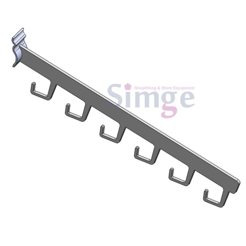 Support de raquette à crochet incliné en aluminium ondulé en T