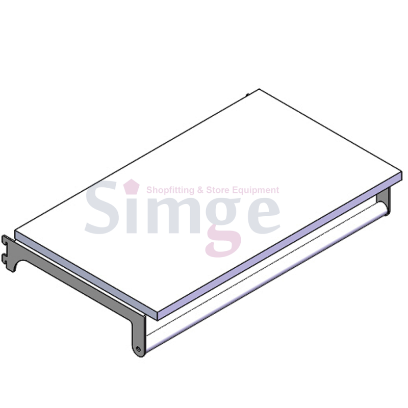 Support pour rail de suspension latéral, étagères en bois