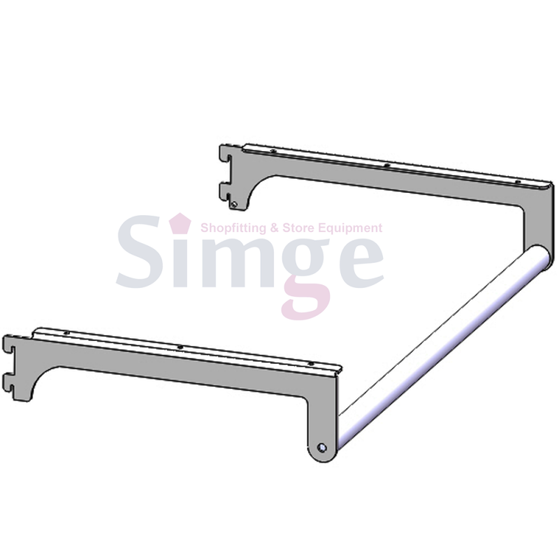 Support pour rail de suspension latéral, étagères en bois