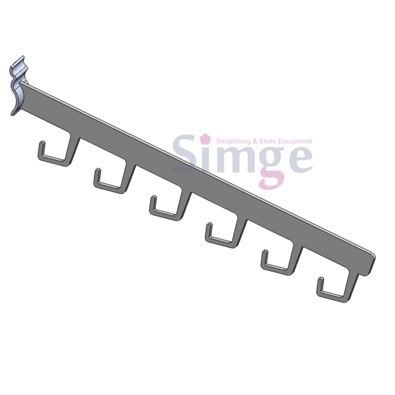 Support de raquette à crochet incliné en aluminium ondulé en T