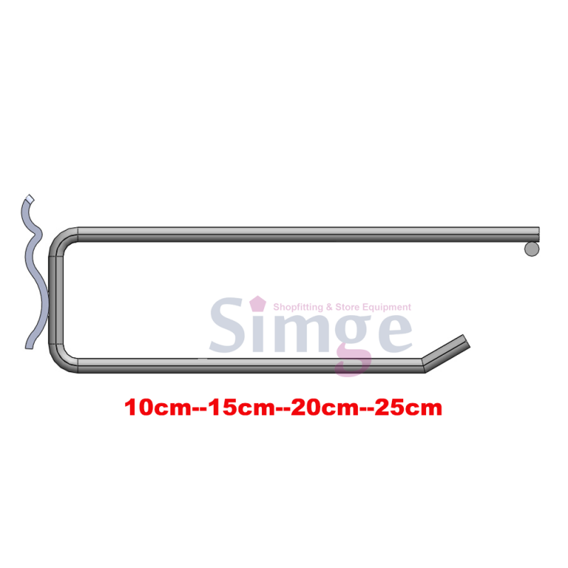 Crochet de suspension de produit en boîte à double barre en aluminium ondulé