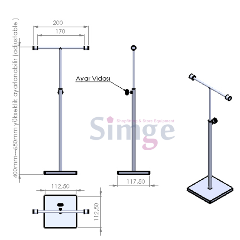 Support de sac double, support réglable en hauteur