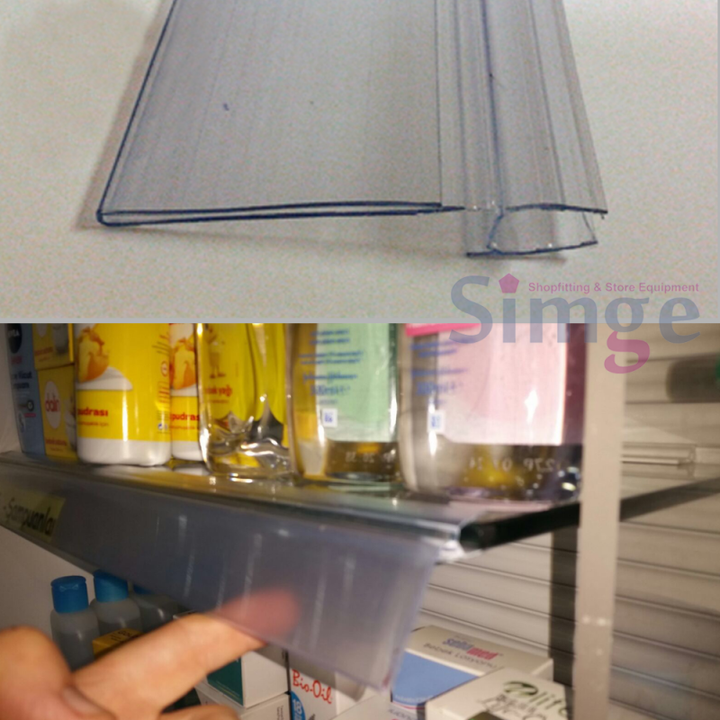 Porte-étiquette pour étagère en verre flexible