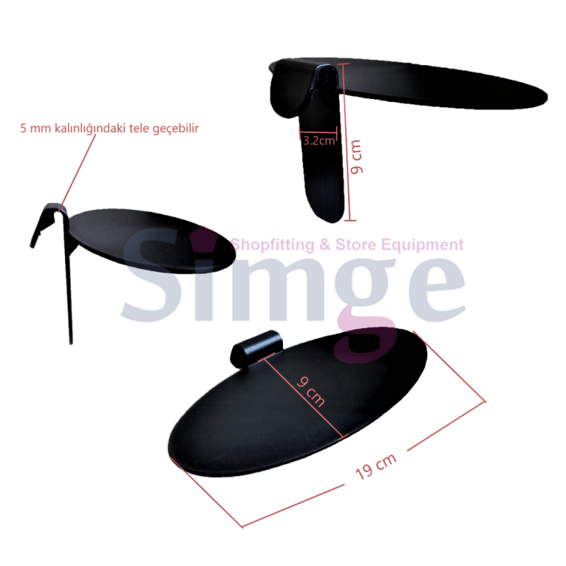 Étagère à chaussures en plastique montée sur fil