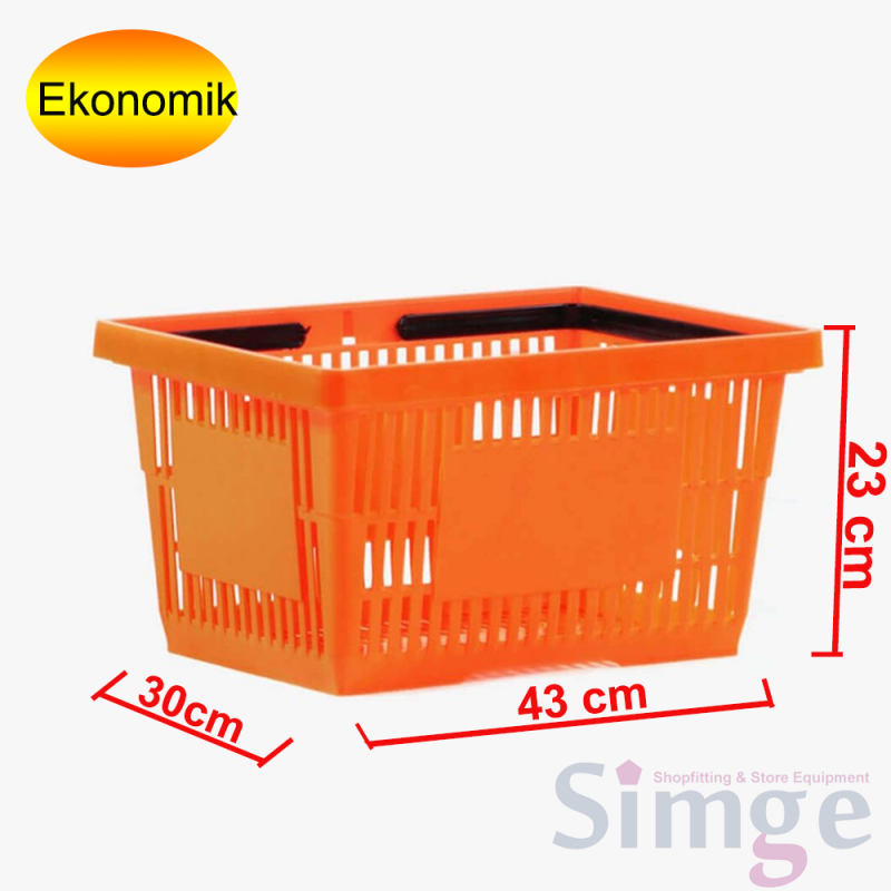 Plastic Market Hand Basket, Orange