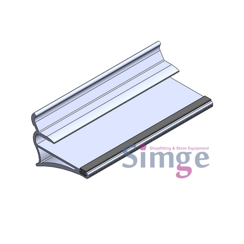 Wavy Surface Panel Glass Holder Aluminum Shelf Profile