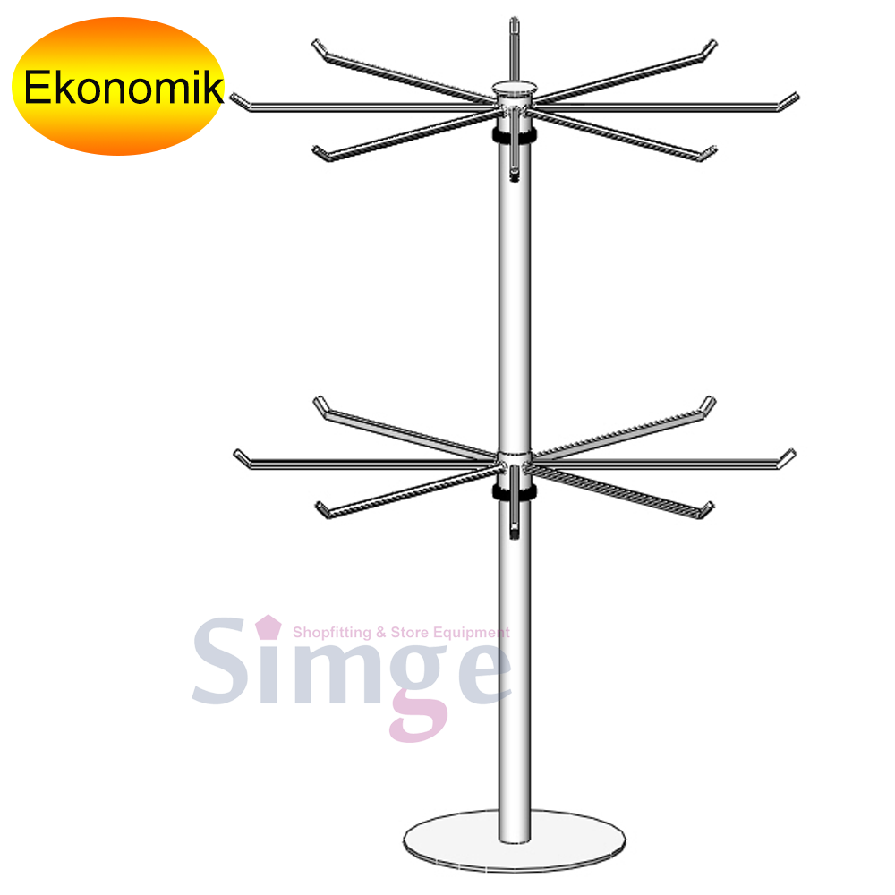 Double-Deck, Swivel, Tabletop Accessory Stand