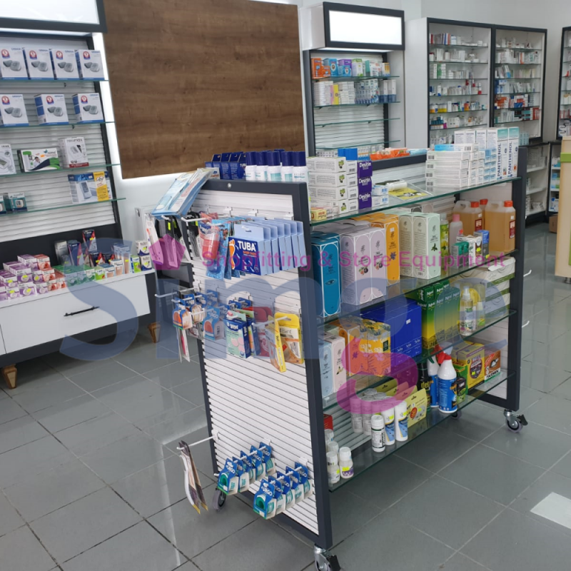 Pharmach H Type Retail Display Gondola Rack