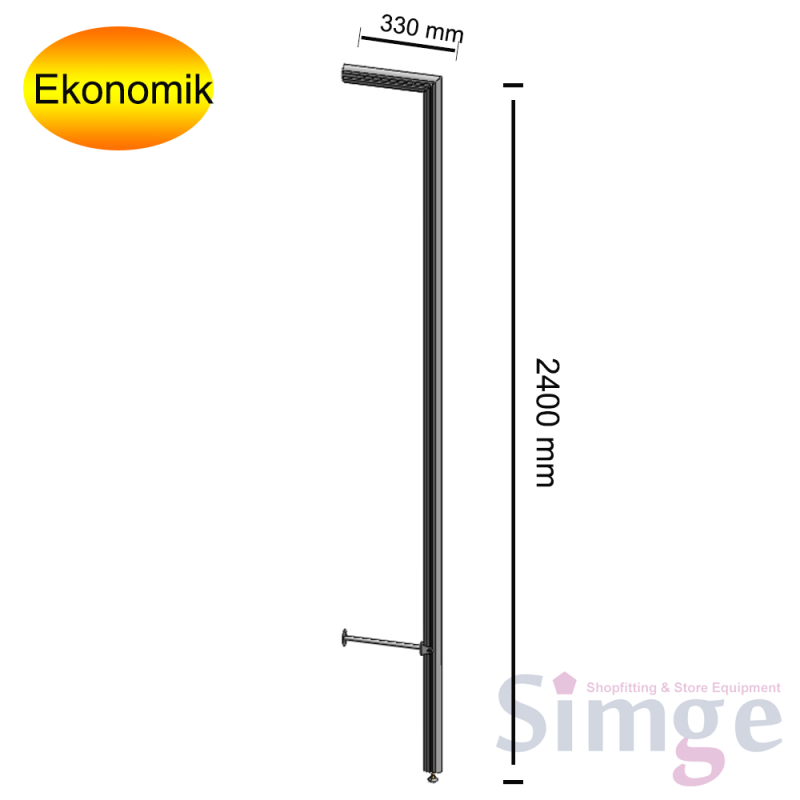 Wall Front Aluminum Shelf Upright
