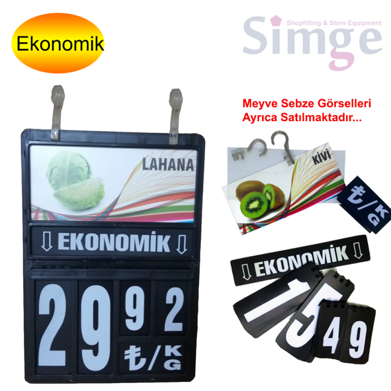 Illustrated Greengrocer Price Label Holder, Black