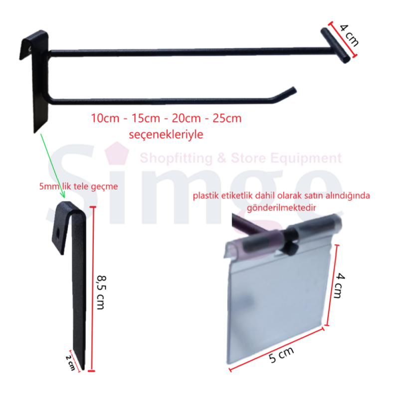 Wire Snap Hanger Hook with Label Carrier