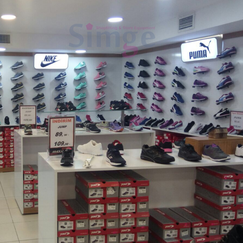 Shoe Store Shelf That Can Be Screwed to the Wall and Chipboard