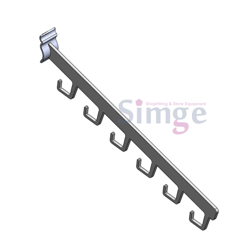 Wavy Aluminum Rack T Slant Hook Racket Holder