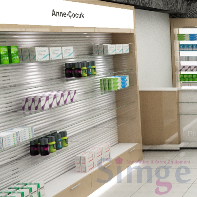 Wavy Surface Panel Glass Holder Aluminum Shelf Profile