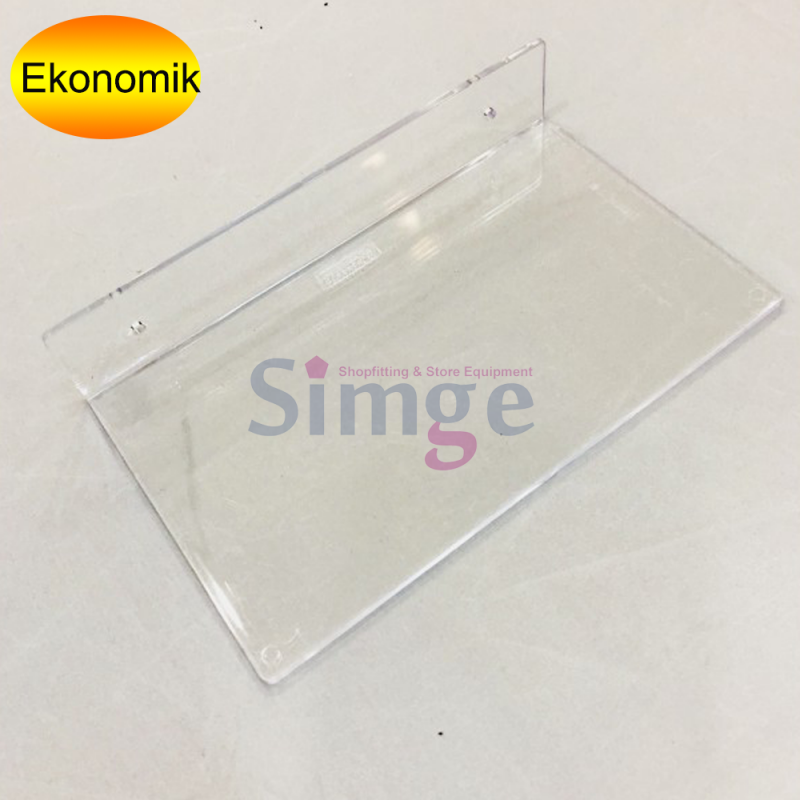 Shelf that can be glued or screwed to glass