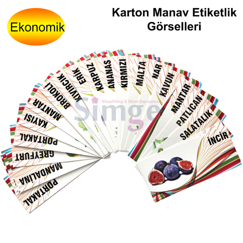 Greengrocery Label Picture Set, Cardboard Greengrocery Images