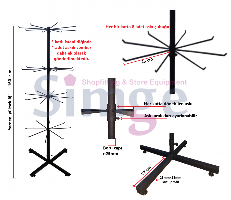 Ruffle 4-Tier Accessory Hanger Stand