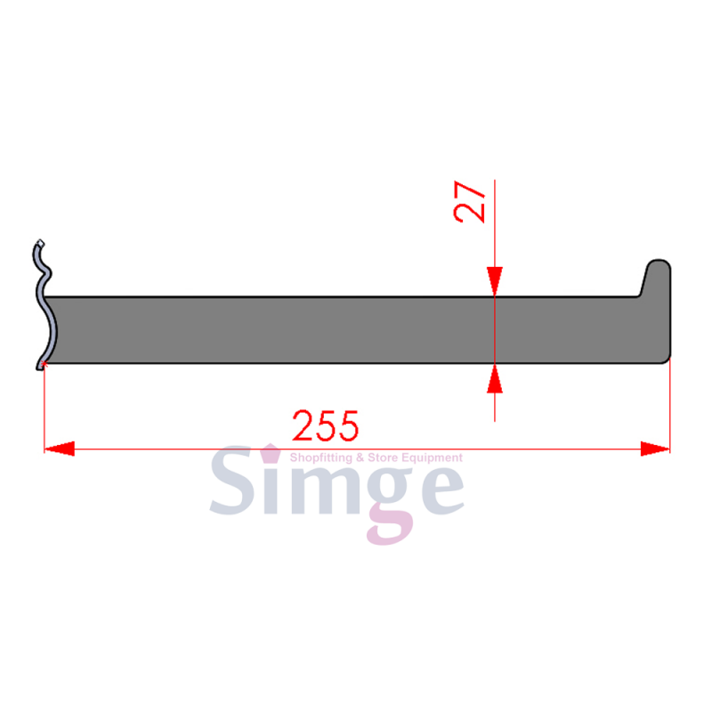Wavy Aluminum Flat Cane Hanger Handle