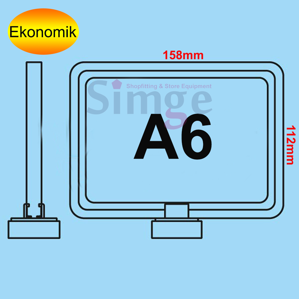 A6 Plastic Frame Price Tag Holder with Magnet Holder