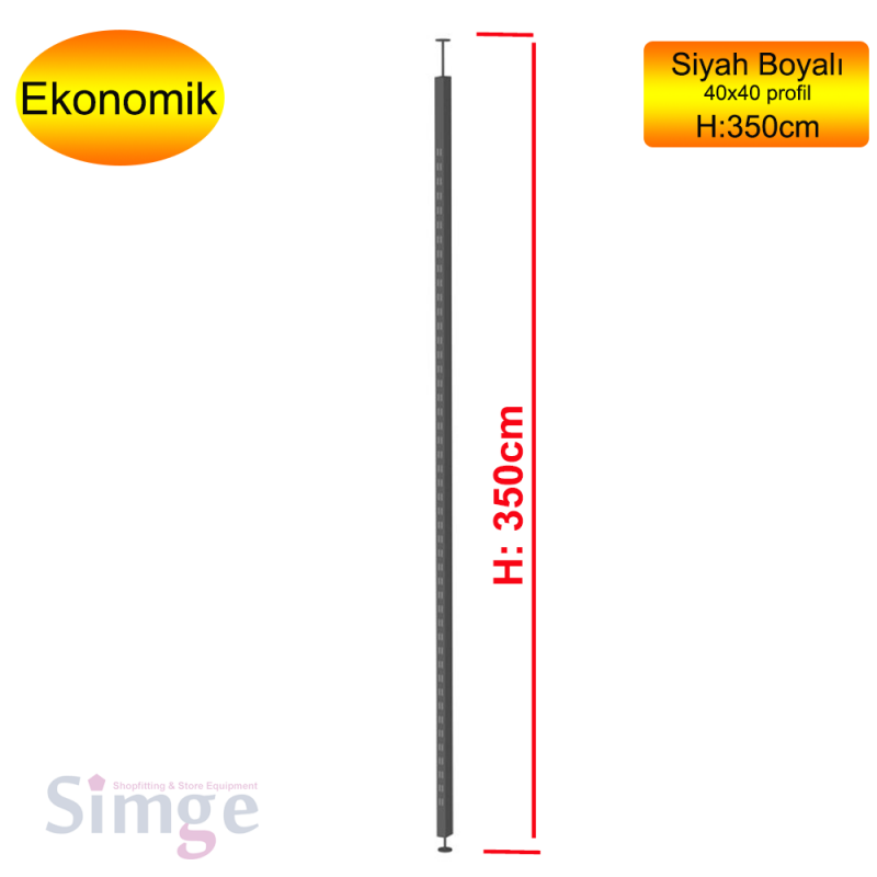 Shop Display Front Shelf Post, 350cm