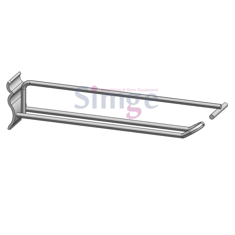 Double Wire Hanger Hook with Wavy Herringbone Board Label Carrier