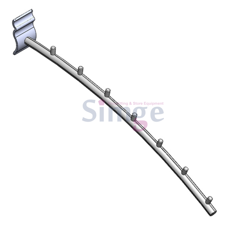 Wavy Aluminum Curved Waterfall Hanger Handle Walking Stick