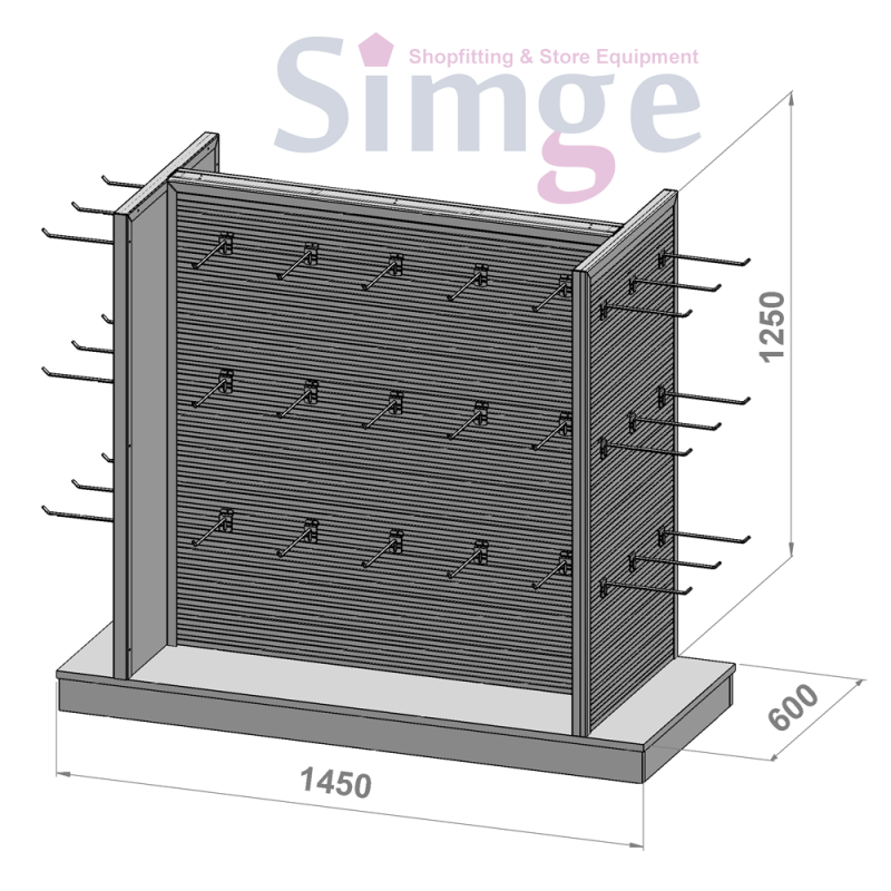 Pharmacy Double Sided Medium Display Stand with Hanger Hook