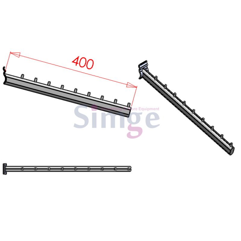 Wavy Aluminum Curved Pin Cane Hanger